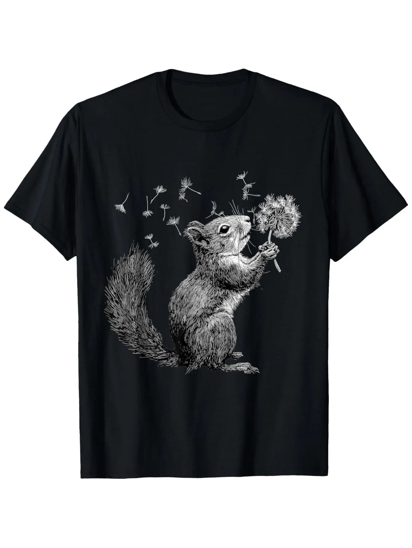 Squirrel Lover T-Shirt - Casual Loose Fit Wildlife Squirrel Portrait Tee, Unisex Squirrel Graphic Shirt Suitable for Dad, Mom, Retired Gifts (Spring, Easter, Retirement Parties)Unisex 2026 Black T-Shirt