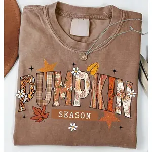 Pumpkin Season Shirt, Retro Halloween , Preppy Pumpkin Bow, Halloween Shirt, Trendy Fall Pumpkins, Spooky Season Womenswear