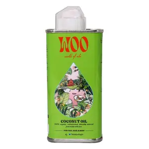 WOO World of Oils Coconut Oil – 100% Organic Cold-Pressed Body Oil for Skin, Hair & Nails | Hydrating, Non-Greasy | 3.4 oz TSA-Friendly Tin