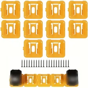 10-pack 20v Battery Holders, Wall-Mountable Plastic Storage Rack, Fits Dcb200-204 Batteries, Tool Box & Work Cart Organizer