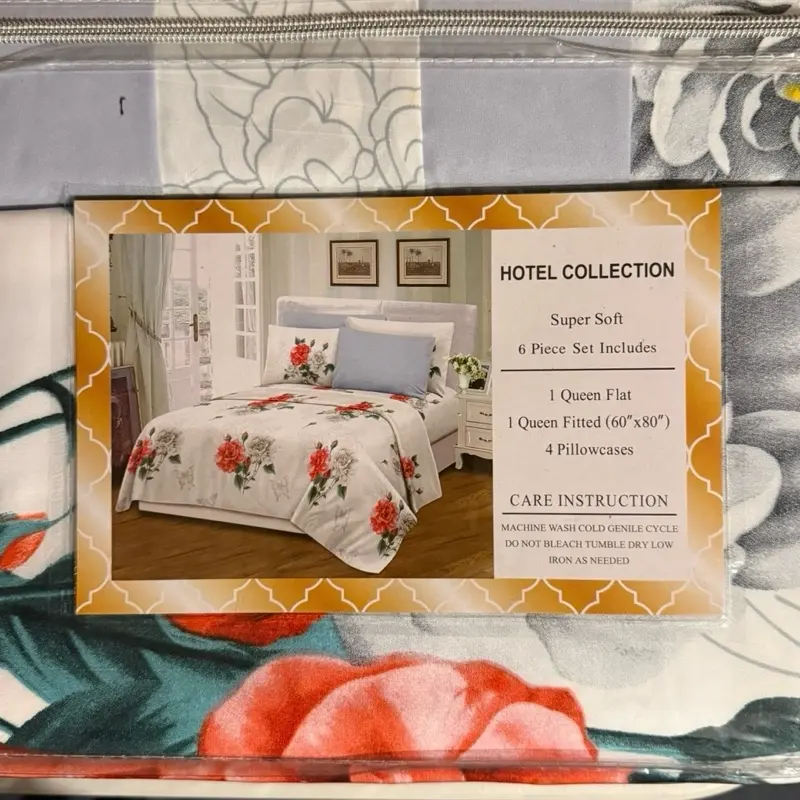 Hotel Collection Super Soft Floral 6-Piece Queen Sheet Set, Available in White, Red, Gray, Green