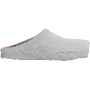 Marni Long Hair Calfskin Fussbett Sabot Mule Gray