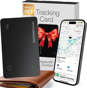 SPOTMINDERS Apple Mfi Certified Wallet Tracker Works with Apple Find My Tracking Card for Wallet Card Rechargeable IP68 Waterproof 0.07In Slim Iphone Item Finder for Luggage Tags Purse Gifts for Women Spotminders.
