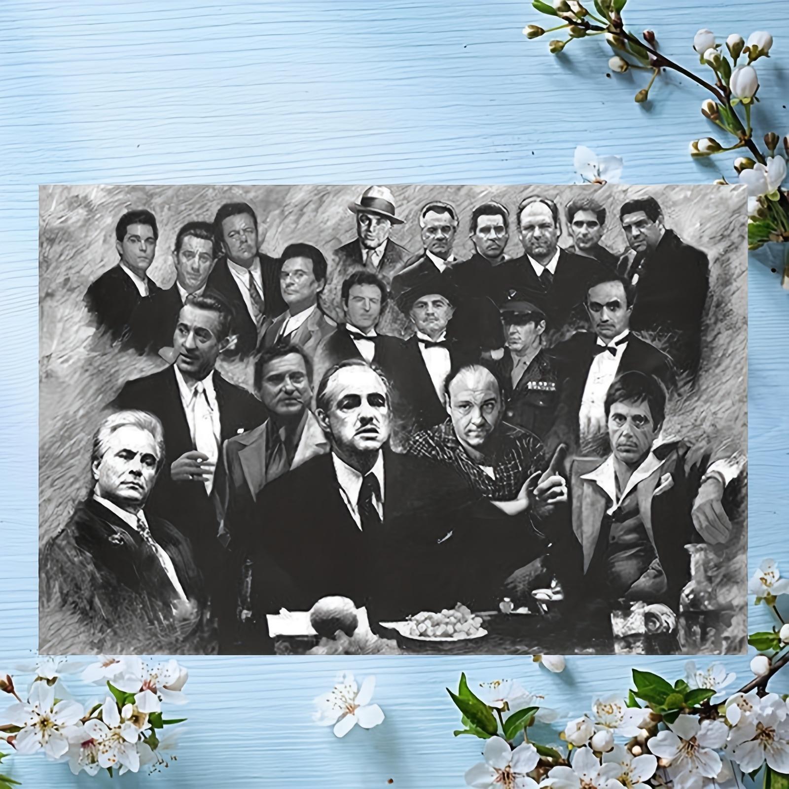 Gangster Movie Theme Tapestry – Classic Mafia Film Character Wall Hanging, Perfect for Boys & Girls Dorm Decor & Home Decor Tapestry, Ideal Classic Movie Fan Gifts, 2D Print Tapestry