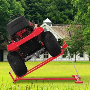 Easy Lawn Mower Lift for Riding Tractors , 800 Lbs Capacity Lawn Tractor Lifter, Ride-on Mower, Cleaning Aid, Universal, Lawn Tractor Lift, Lawn Tractor + 45° Tilt Adjustable, red
