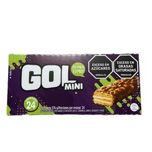 GOL Mini Cookies Covered in Chocolate with Caramel and Peanuts - 24 Cookies Snack Biscuit from Colombia 276g