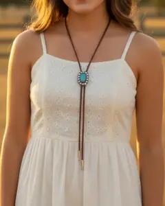THE CRYSTAL TURQUOISE BOLO TIE
