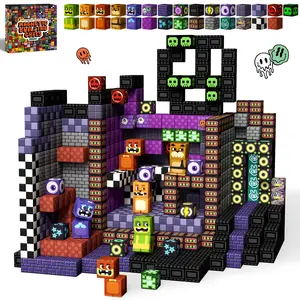 STEM Game-based 200PCS Midnight Madness Magnetic Blocks Creative Toy Set in Gift Package for Kids Age 3-12 with Colorful Characters & Vibrant Designs 0.8 Inch