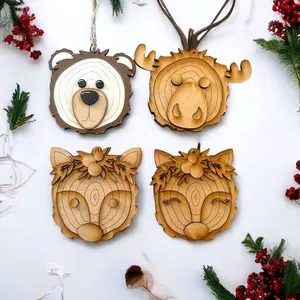 Woodland Christmas Ornaments | Baby Shower Decorations | Faux Wood Slice Ornaments| Blank Wood Holiday Crafts | Paintable Christmas Accent