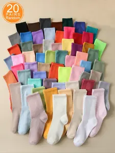 Women's New Style Multicolor Striped Candy Color Trendy Knee-High Socks, Everyday Breathable Comfort Moisture-Wicking Simple Versatile Multi-Color Socks