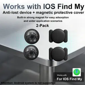 2pcs Transparent Cover Locator, Free Monthly Fee, High-Quality Magnetic Case, Supports Apple Find My (iOS Only), Fits Cars, Bikes, Pets, Luggage