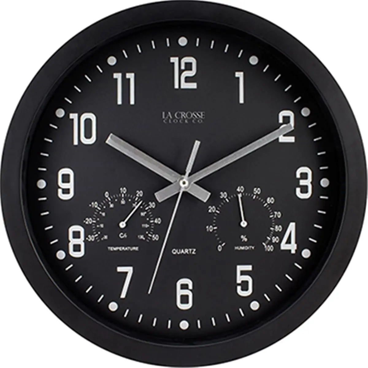 212 MAIN Lacrosse-Themed 12 in. Oversized Dial-Type Wall Clock - Household Decorative Home Supply with Accurate Daily Temperature Updates & Humidity Readings, Metal-Plastic-Glass Construction for Room Decor
