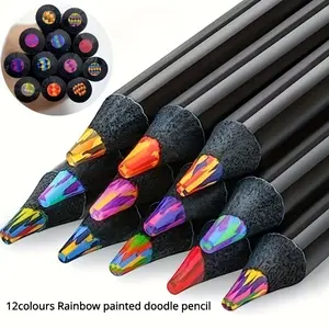 12 Rainbow Colored Pencils with Magical Gradient Colors - Dust-Free, with a Line Diameter of Over 2Mm, Suitable for Ages 3 And Up,12 Color Bag Pack Starry Sky 4.0 Core Fine Tip Colored Pencils, Art Drawing Seven Color Leads, Ideal for Artists and Students