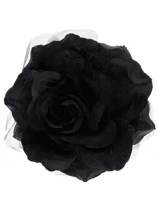 Nyfashion101 Rose Flower Sheer Petal Brooch Hair Tie Clip In Gold, Multifunctional Women's Accessory