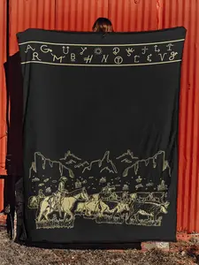 Flying S Cattle Drive Blanket - Soft & Cozy 60x80 Inch Queen Size Throw