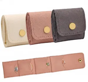 3 Pack Mini Jewelry Organizer, Travel Jewelry Case, Foldable Multifunctional Travel Jewelrys Pouch for Earrings, Necklaces, Rings, Chain Bracelets, Brooches