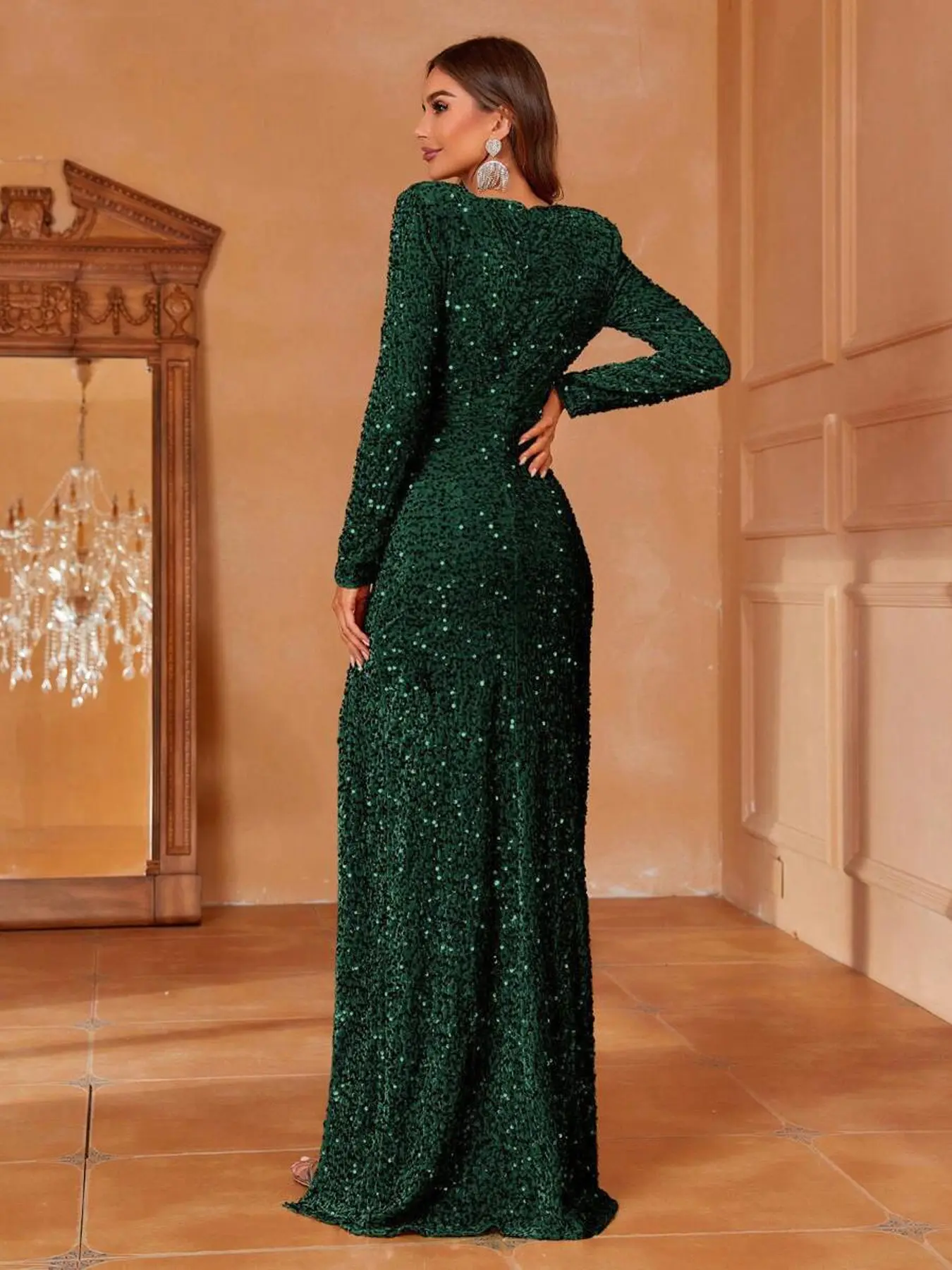 Mystic Sequined Slit Maxi Dress, Elegant Sexy Style, Shiny Sparkle, Perfect  for Evening Parties, Formal Occasions, Formal Wear, Dates - TikTok Shop