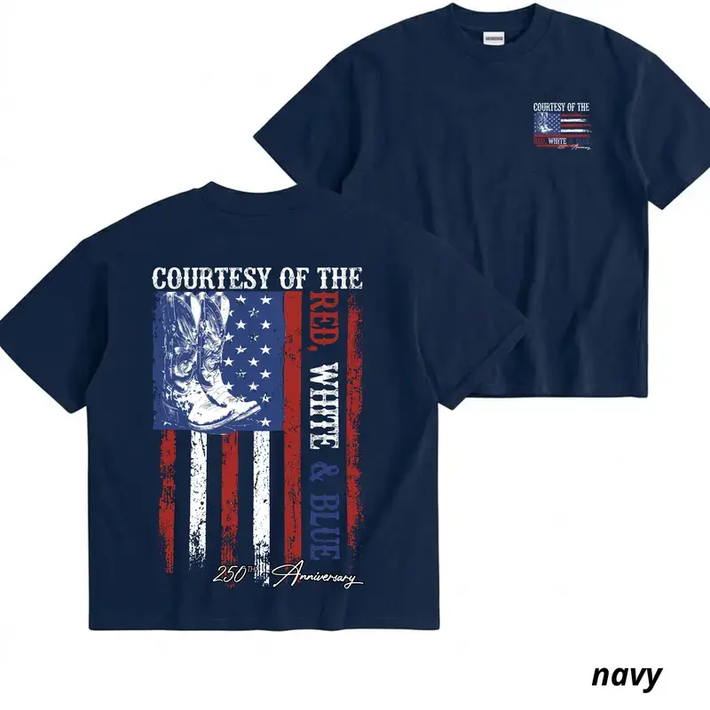 Courtesy Of Red White And Blue 250th Anniversary Flags Shirt, Vintage Country Music Shirt, Retro Western Sweatshirt, Country Merch Tee