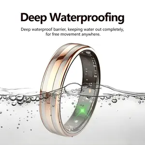 6.3mm Slim Smart Health Ring, Fully Waterproof Design for Outdoor Use, Accurately Monitor Heart Rate and Body Temperature, Durable Sports Smart Ring, Lightweight & Comfortable to Wear for Fitness, Daily Life and Outdoor Activities