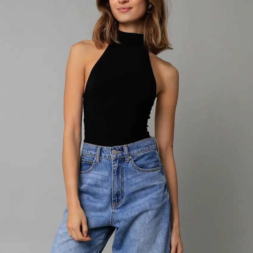Victoria Sleeveless Mockneck Bodysuit