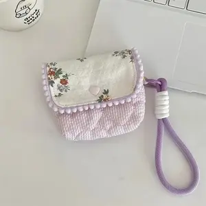 Portable Small Floral Storage Bag, Travel Coin Purse, Makeup Pouch, Compact Organizer for Cosmetics & Small Items, Ideal for Daily Use