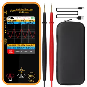 Oscilloscope Multimeter, 3.2" Color LCD with 10MHz Bandwidth, with Auto/Normal/Single Trigger, Measures Capacitance Diode MAX/MIN/AVG Ohm Voltage for DIY Hobbyist