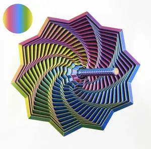 3D Printing Expanded Sensory Fidget Star with Handle Hypnotic Visual Stress Relief Toy for Adults & Teens Christmas Gift Relaxation Stick