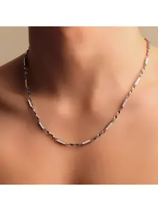 2026 New Men's Bamboo Knot Necklace Trendy Versatile Titanium Steel Chain Men's Non-fading Decorative Hip Hop Clavicle Chain High Street Style