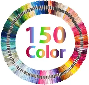 150 Color Skeins Rainbow Color Embroidery FlossCross Stitch Threads, Bracelet Yarn, Craft Floss