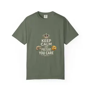 Keep Calm and Pretend You Care Shirt | Funny Sarcastic Tee | Introvert Humor