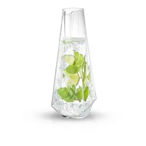 Infiniti Glass Pitcher - 42.8 oz Capacity, Non-Drip Mouth, Lead Free Crystal, Dishwasher Safe, Multi-Purpose