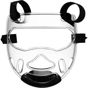 Taekwondo Headgear, Detachable Face, Taekwondo, Clear Plastic Facial Shield, Adjustable Fight Headgear, Boxing & Martial Arts Helmet for Men Women