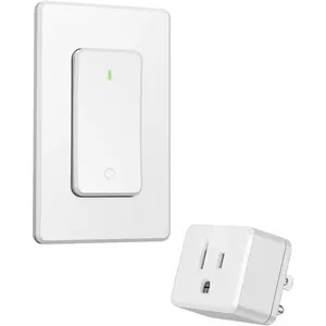 Remote Control Outlet Plug, 15A Electrical Outlet ,  Light  for Lamps and Household Appliances, Expandable, White