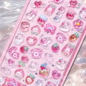 1PC ins wind-style planner sticker, laminated and durable material, cute cartoon and floral patterns, DIY collage material, great for home and leisure journaling, niche creative stickers, suitable for phone cases, diaries, etc., Aesthetic Stickers