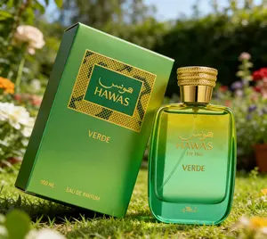 Hawas For Him Verde Eau de Parfum for Men | Fresh Green Aquatic Woody Scent | Long-Lasting Modern Masculine Fragrance | 100ml 3.38 fl oz