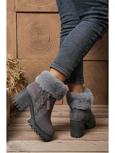 Women's Platform Wedge Ankle Boots with Comfy Slide In Lining Warm Winter Side Zip Short Boots for Stylish Fall Footwear