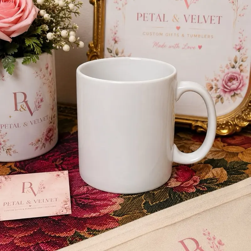 15oz Custom Personalized Ceramic Coffee Mug & Cup, Reusable Washable Kitchen Drinkware - Customizable with Photo, Name, Text for Gifting.