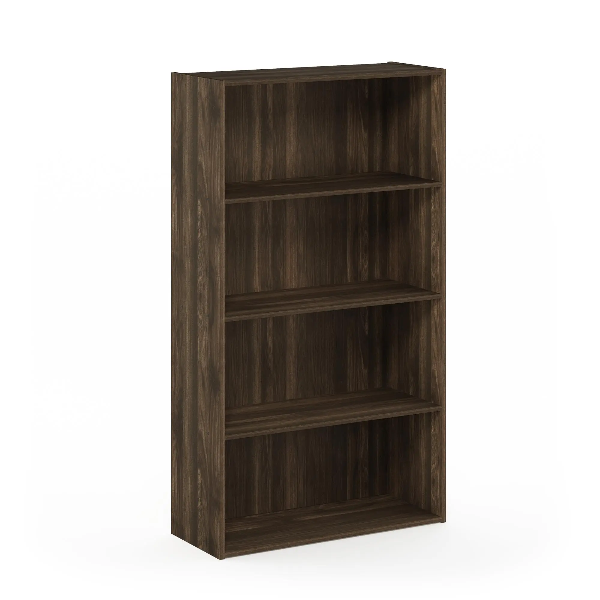 PASIR 4-Tier Particle Board Open Bookshelf, 9.4x23.6x41.7in Open Shelf with Ample Space, Easy Customization, Assembly Required, for Living Room & Home Office, Columbia Walnut Indoor Shelving Furniture, Storage