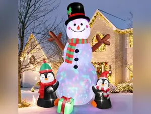 Christmas Inflatables 6ft  Christmas Decorations Outdoor Snowman Penguin Blow Up Yard Decorations with Christmas Inflatables
