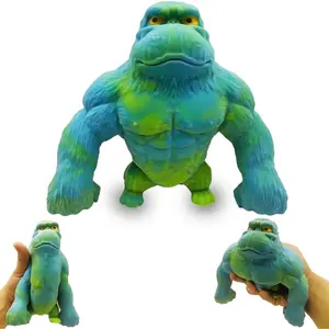 Jumbo Blue&Green Stretch Rubber Monkey Toy,Gorilla Squishy Toy for Kids and Adults,Squeeze Gorilla Stress Toy for Relieving Stress and Anxiety ADHD,Monkey Sensory Toy Gift for Christmas,Easter