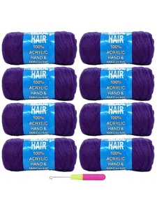 8 Rolls Natural Brazilian Wool Hair, Suitable for African Braids, Senegalese Twist, Soft Synthetic Extensions, Women's Medium Straight Wigs