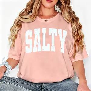 Casual Style Women's T-Shirt Salty Graphic Summer Beach Wear Gift For Her