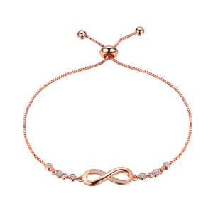 Hipunk Jewelry 925 Sterling Silver Bracelets for Women Teens,Gifts for Women Mom, Infinity Love Bracelets for Women Girls Girlfriend, Birthday Mothers Day Jewelry Gifts for Mom Wife from Daughter Son, Adjustable Bracelet Stack