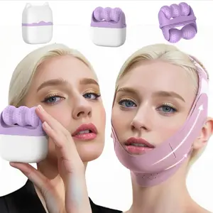 2 in 1 Cold Compress Ice Roller Massager & Face Lifting Band, 2pcs/set Portable Face Lifting Tool, Professional Facial Skin Firming Tool for Women, Facial Care Tools