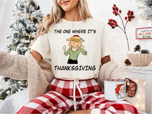 Funny Thanksgiving Turkey Head Sweatshirt, The One Where It’s Thanksgiving T-shirt, Hilarious Holiday Shirt For Friends Fans