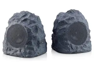 iHome Rechargeable Bluetooth Outdoor Rock Speaker Set of 2 Gray with TWS Linking