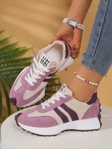Women's Fashion Thick Sole Sneakers, Trendy Walking Shoes, Stylish Walking Shoes, Breathable Walking Shoes, Comfortable Support, Casual Textile Upper, Rubber Outsole, All-Season Wear