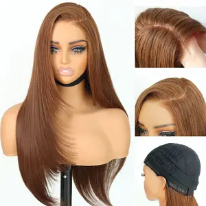 C-Part Layered Wig Wear and Go Glueless Straight Wig Skinlike Real HD Lace Natural Hairline Ultra-thin HD Lace Pre Plucked Pre Cut Tiny Knots 220% Density