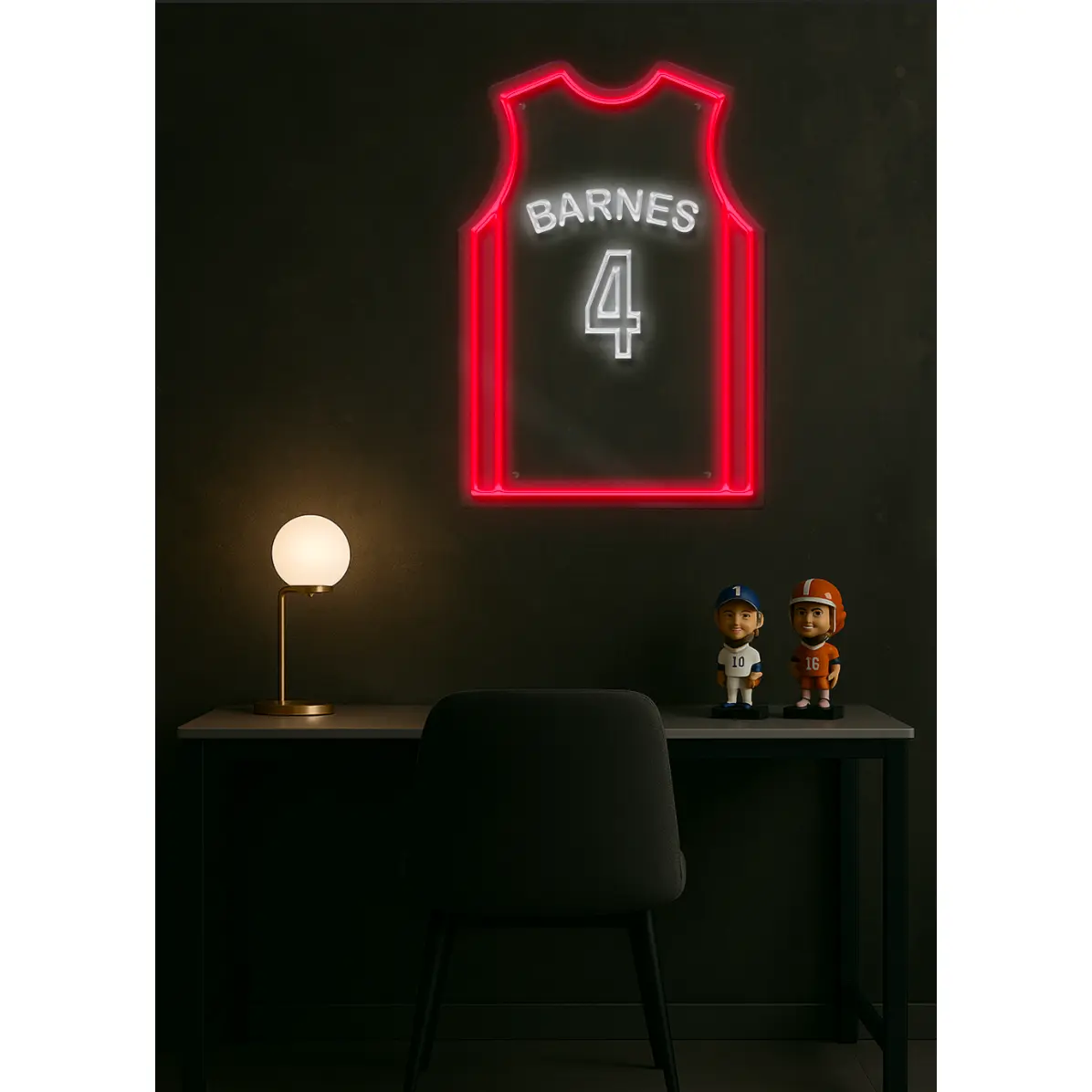 Barnes #4 LED Jersey Light with Remote Control & USB Adapter Durable Acrylic Wall Mount for Basketball Football Baseball Soccer Jerseys Energy-efficient LEDs 50,000 Hours Lifespan