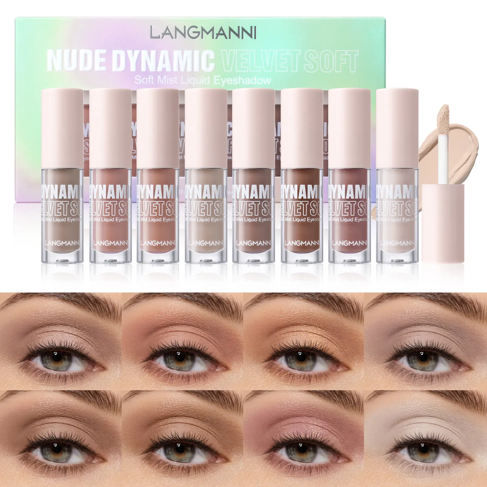 One-Swipe Multi-Use Liquid Eyeshadow Collection, Non-Sticky Lightweight Formula for Quick Day-to-Night Looks